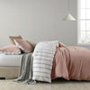 Royal Comfort Hemp Braid Cotton Blend Quilt Cover Set Reverse Stripe Bedding - Queen - Dusk Pink from Deals499 at Deals499