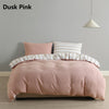 Royal Comfort Hemp Braid Cotton Blend Quilt Cover Set Reverse Stripe Bedding - Queen - Dusk Pink from Deals499 at Deals499