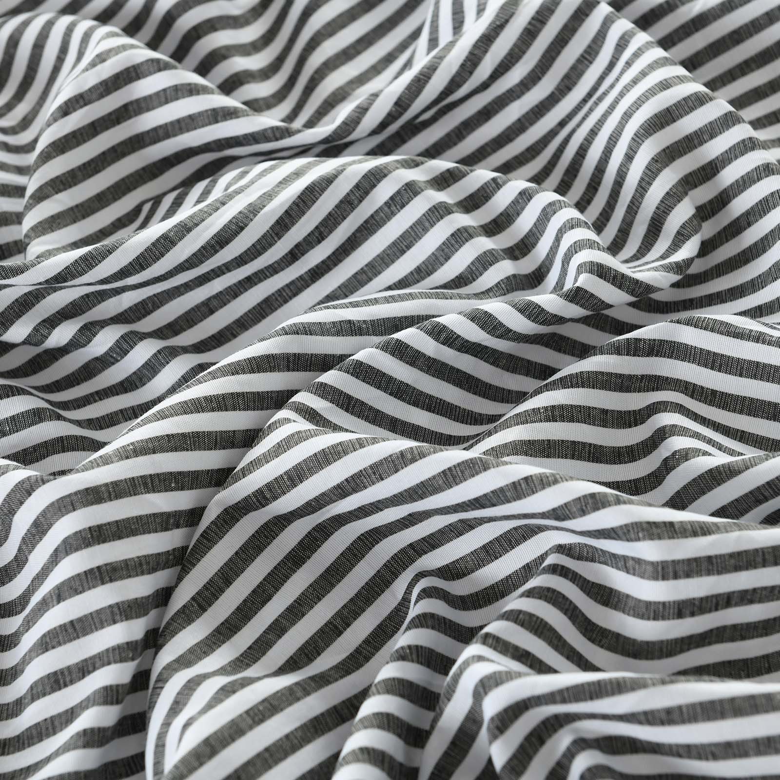 Royal Comfort Stripes Linen Blend Sheet Set Bedding Luxury Breathable Ultra Soft - Queen - Charcoal from Deals499 at Deals499