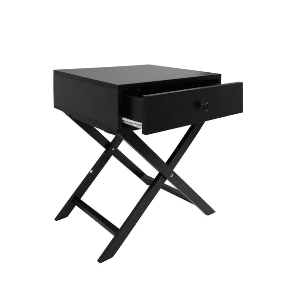 Milano Decor Bedside Table Surry Hills Black Storage Cabinet Bedroom One Pack Deals499