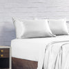 Royal Comfort Satin Sheet Set 4 Piece Fitted Flat Sheet Pillowcases  - King - White Deals499