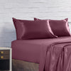 Royal Comfort Satin Sheet Set 4 Piece Fitted Flat Sheet Pillowcases  - King - Malaga Wine Deals499