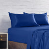 Royal Comfort Satin Sheet Set 4 Piece Fitted Flat Sheet Pillowcases  - King - Navy Blue Deals499