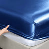 Royal Comfort Satin Sheet Set 4 Piece Fitted Flat Sheet Pillowcases  - King - Navy Blue Deals499