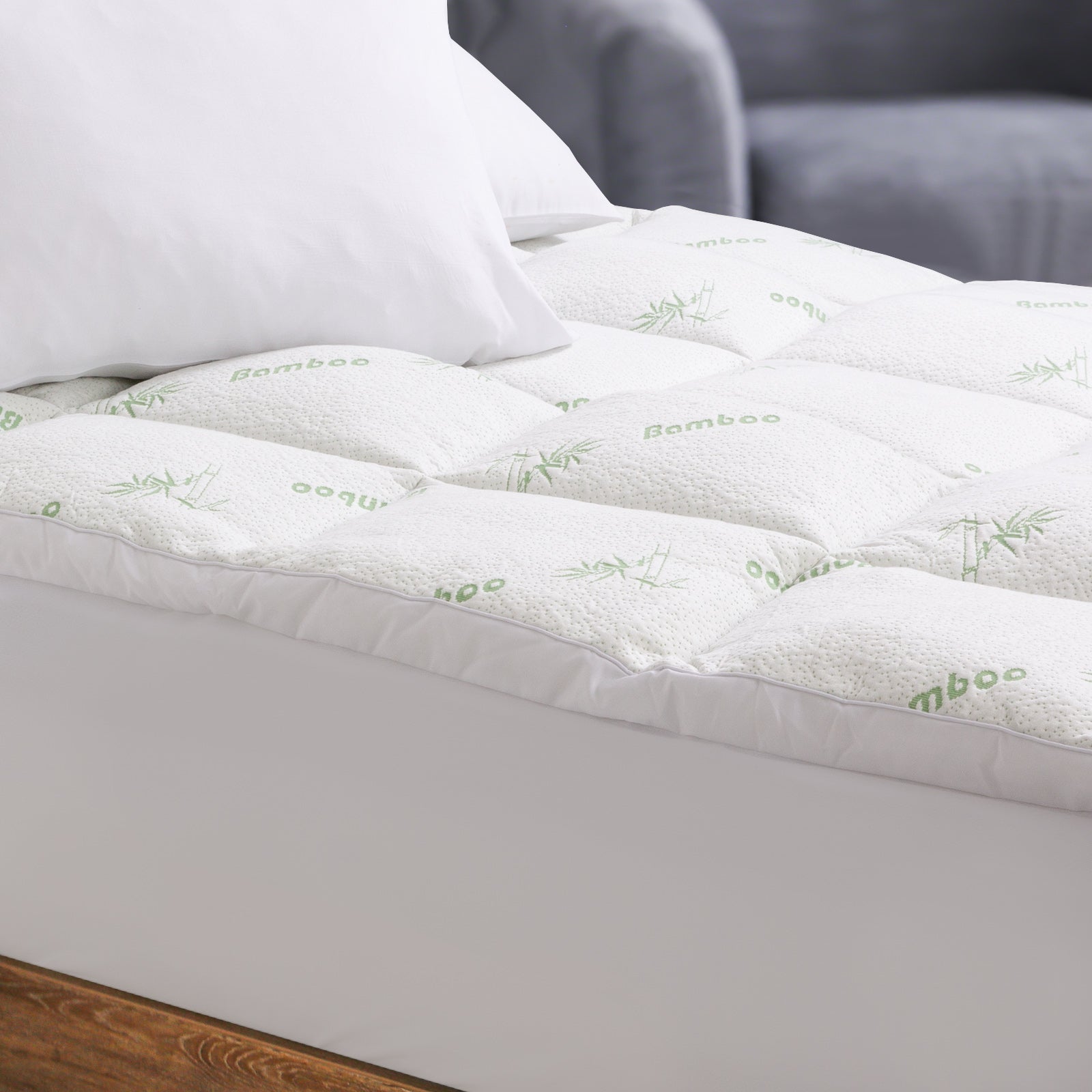 Royal Comfort 1000GSM Luxury Bamboo Covered Mattress Topper Ball Fibre Gusset - King - White from Deals499 at Deals499