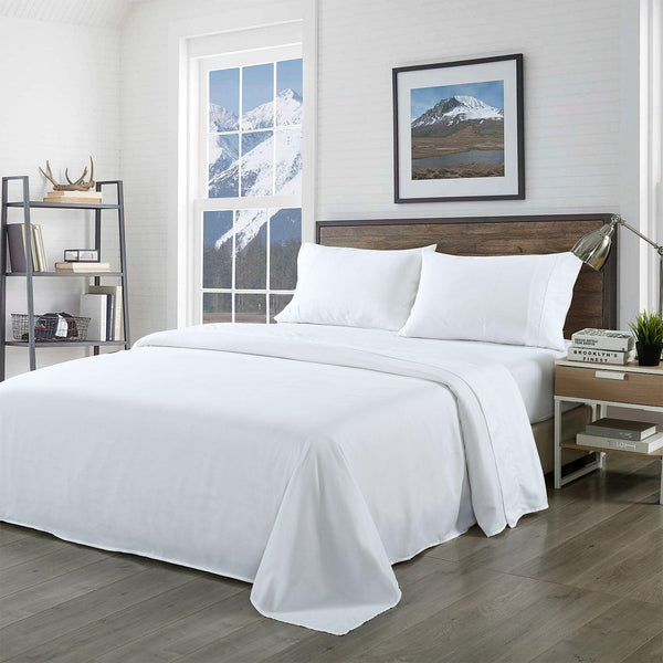 Royal Comfort Bamboo Blended Sheet & Pillowcases Set 1000TC Ultra Soft Bedding King White Deals499