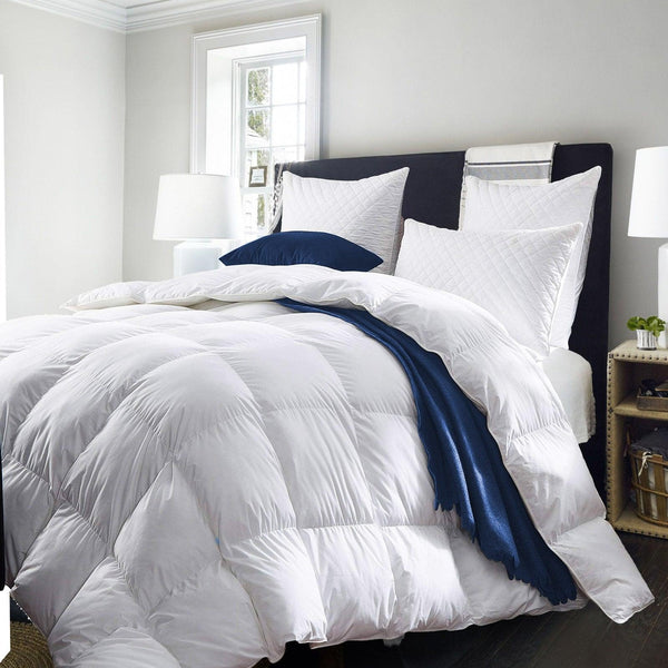 Royal Comfort 50% Goose Feather 50% Down 500GSM Quilt Duvet Deluxe Soft Touch Double White Deals499