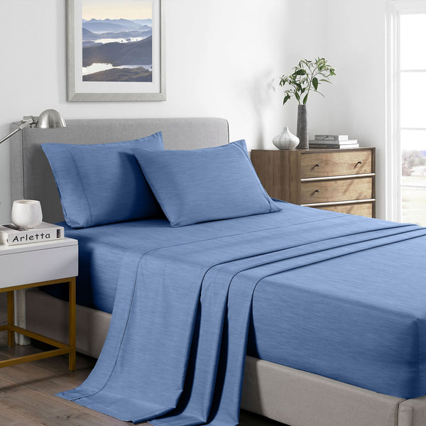 Royal Comfort 2000 Thread Count Bamboo Cooling Sheet Set Ultra Soft Bedding - Double - Denim from Deals499 at Deals499