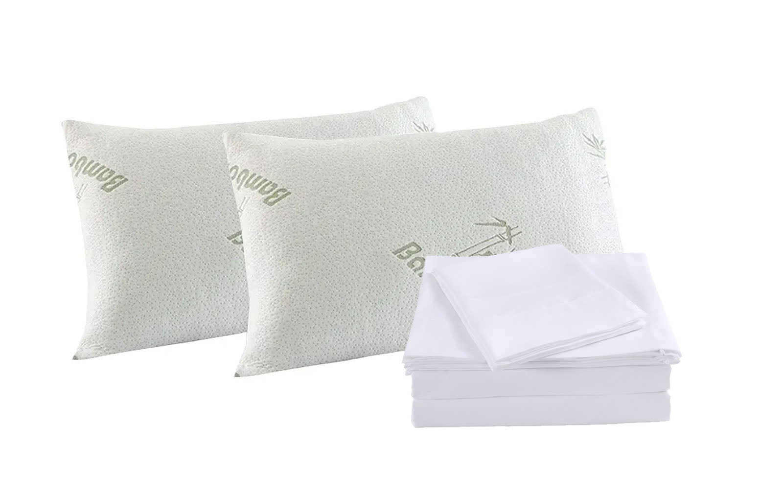 Royal Comfort Bamboo Blend Sheet Set 1000TC and Bamboo Pillows 2 Pack Ultra Soft - King - White from Deals499 at Deals499