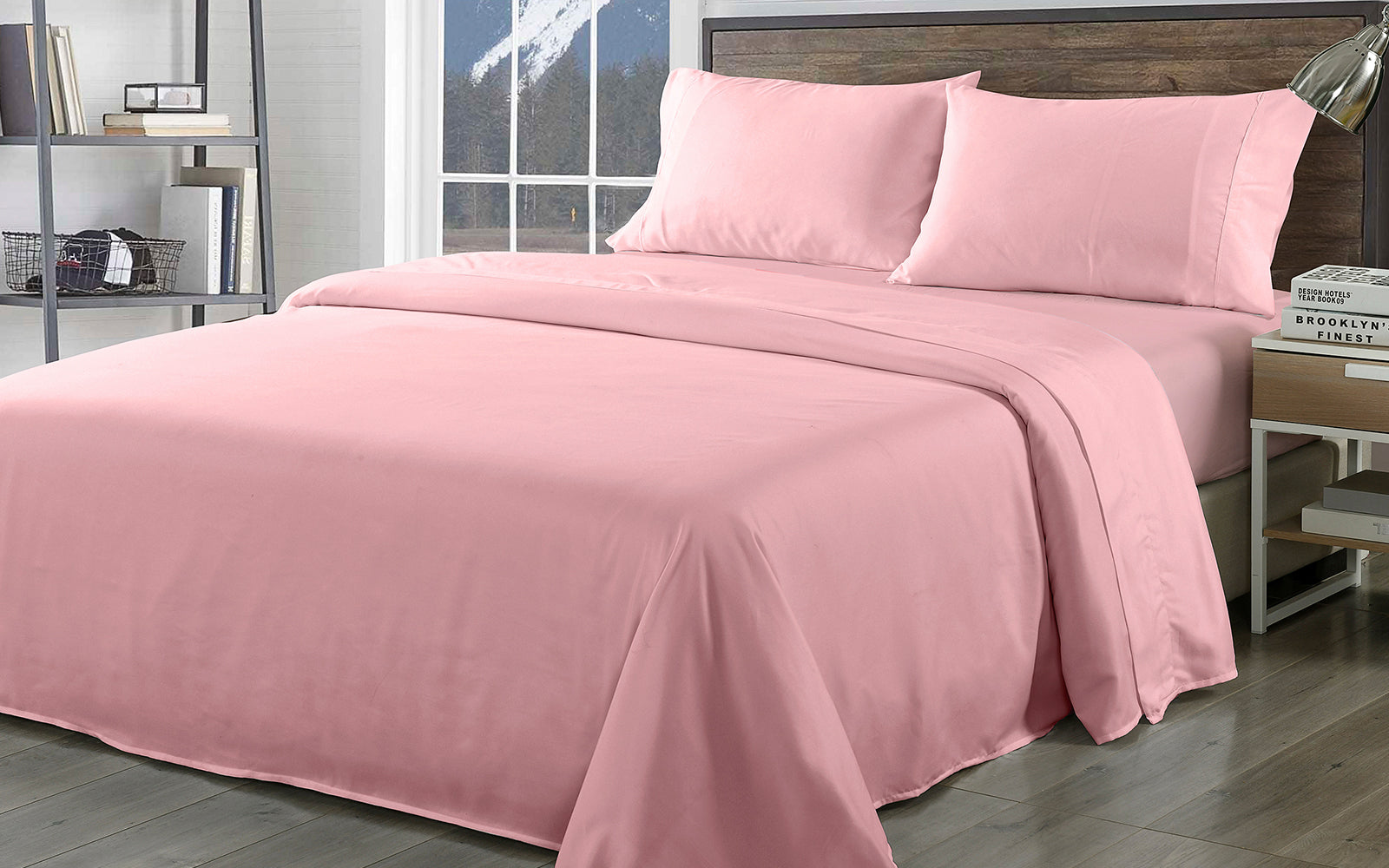 Royal Comfort Bamboo Blend Sheet Set 1000TC and Bamboo Pillows 2 Pack Ultra Soft - King - Blush from Deals499 at Deals499