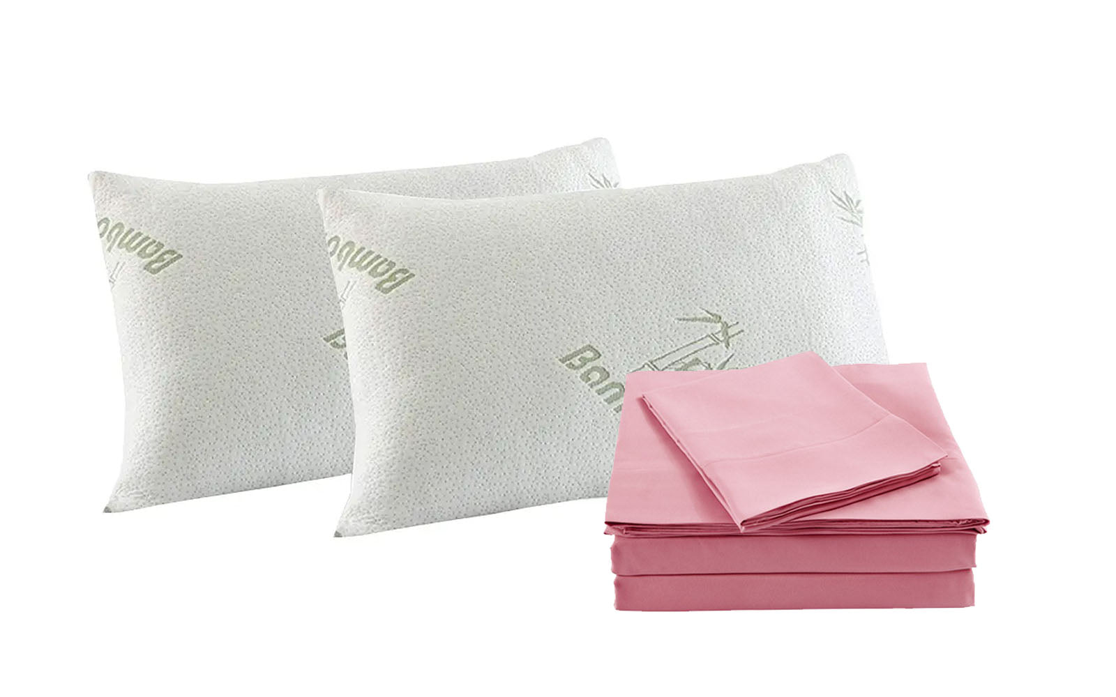 Royal Comfort Bamboo Blend Sheet Set 1000TC and Bamboo Pillows 2 Pack Ultra Soft - King - Blush from Deals499 at Deals499