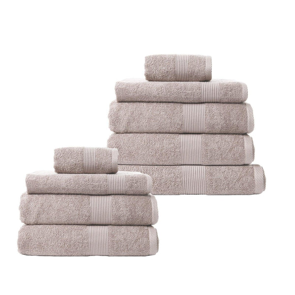 Royal Comfort 9 Piece Cotton Bamboo Towel Bundle Set 450GSM Luxurious Absorbent Champagne Deals499