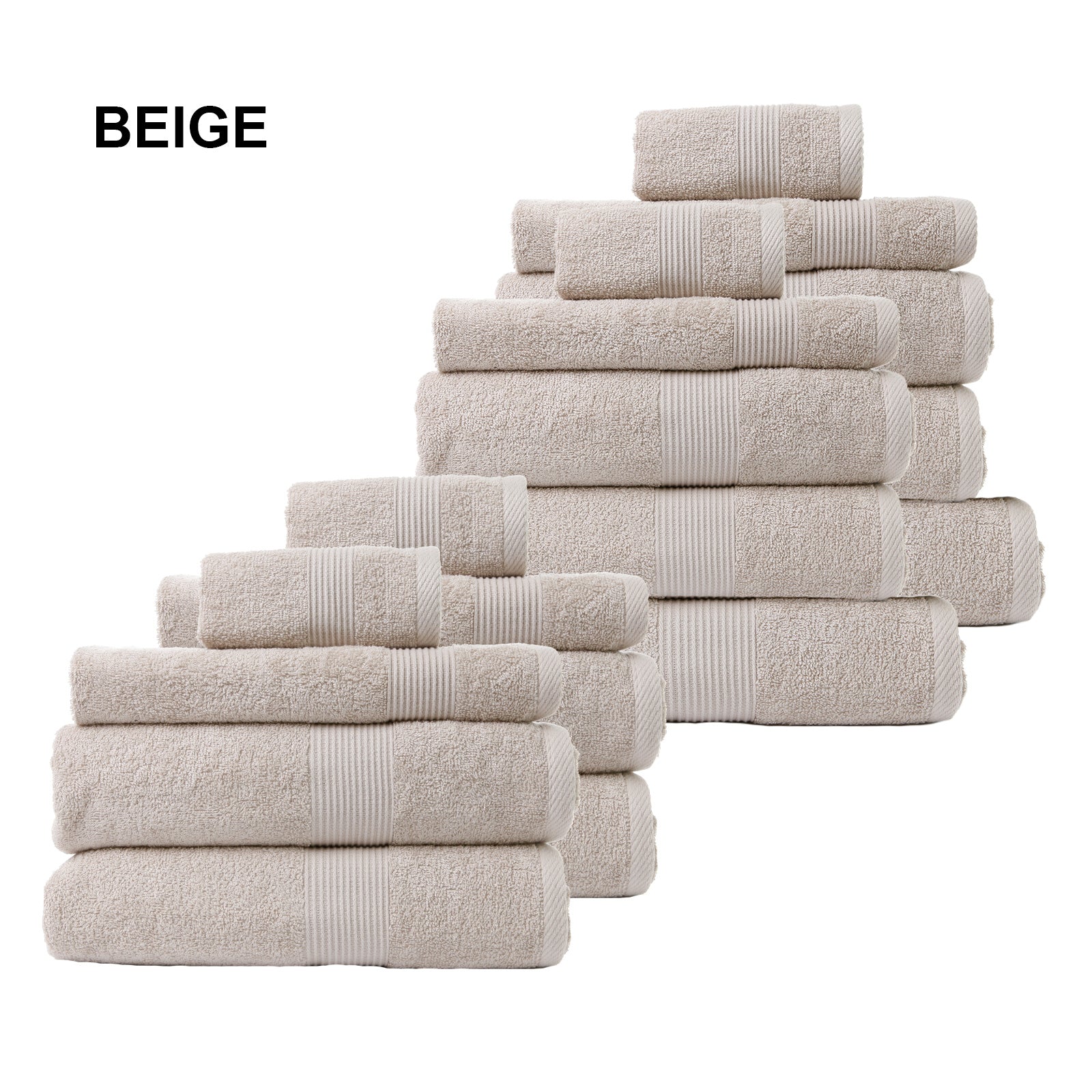 Royal Comfort 18 Piece Cotton Bamboo Towel Bundle Set 450GSM Luxurious Absorbent Beige Deals499