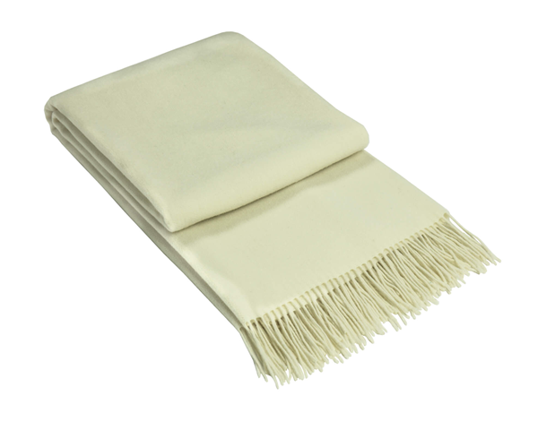 Kensington Throw - 10% Cashmere/ 90% Super Fine Merino Wool - Ivory Deals499