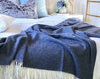 Kensington Throw - 10% Cashmere/ 90% Super Fine Merino Wool - Navy Deals499