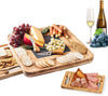 Bamboo Cheese Board Set with Knife Set with 4 Stainless Steel Knife & Thick Wooden tray for Wine Crackers, Brie and Meat Deals499