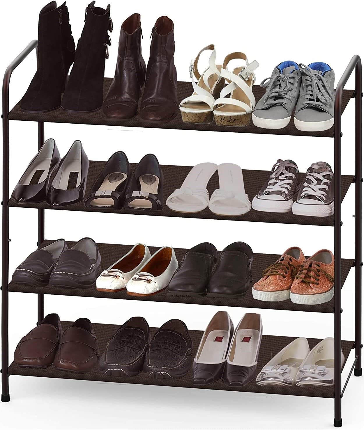 4 Tier Metal Shoe Rack Storage Organiser for Entryway and Bedroom from Deals499 at Deals499