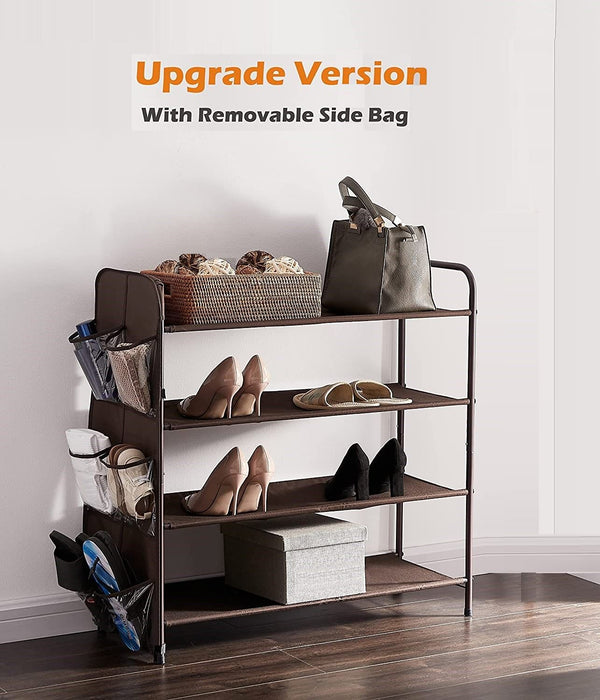 4 Tier Metal Shoe Rack Storage Organiser for Entryway and Bedroom from Deals499 at Deals499