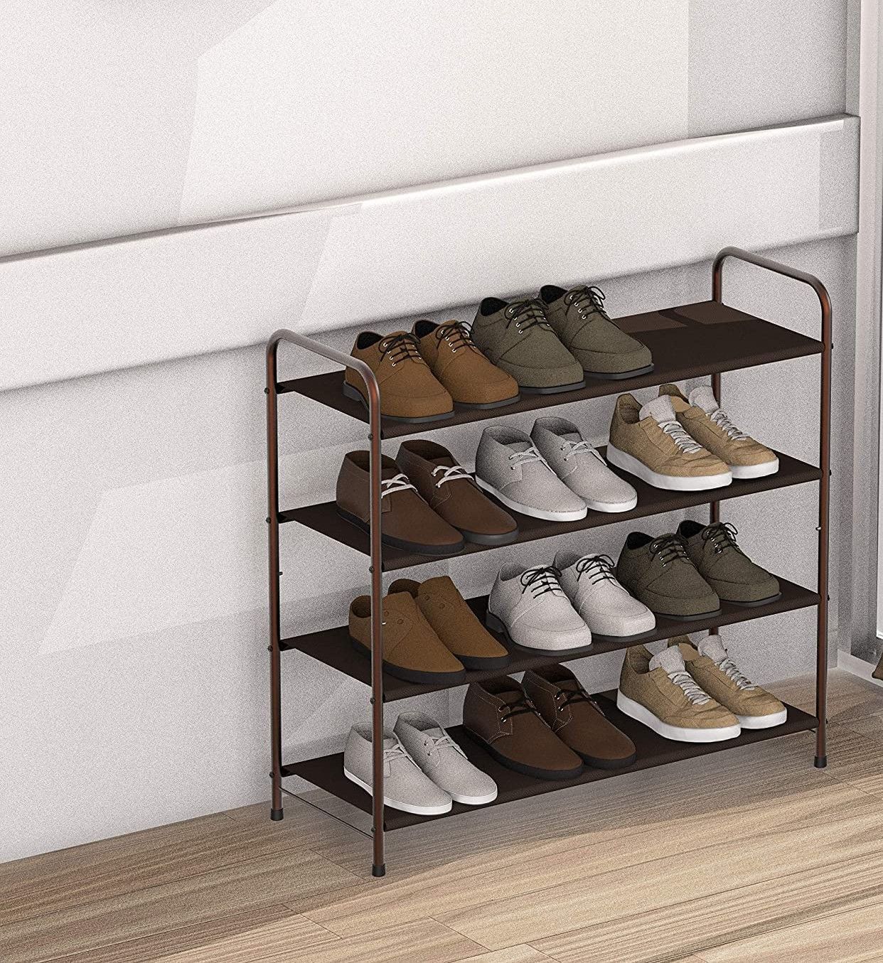 4 Tier Metal Shoe Rack Storage Organiser for Entryway and Bedroom from Deals499 at Deals499