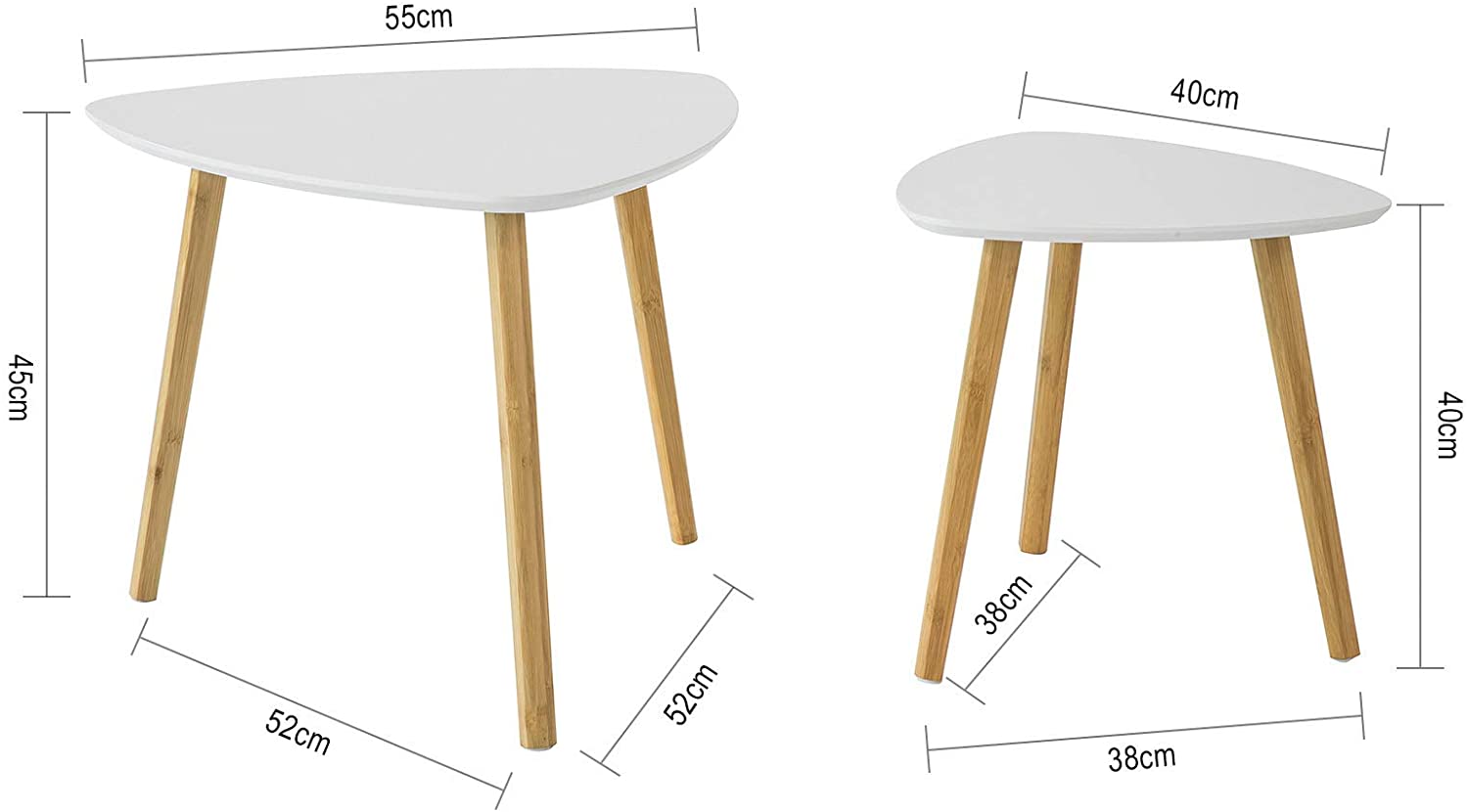 Set of 2 White Side Nesting Tables Deals499