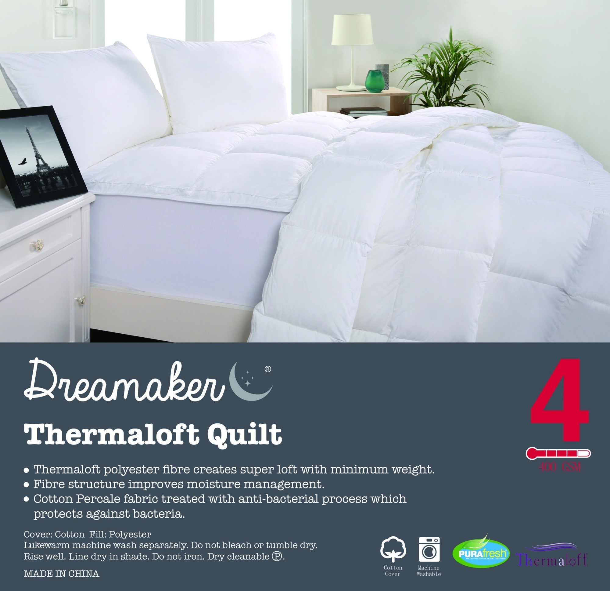 Dreamaker Thermaloft Quilt 400Gsm Double Bed Deals499