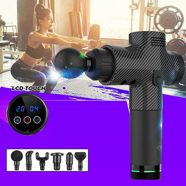 16.8V 6 Heads LCD Massage Gun Percussion Vibration Muscle Therapy Deep Tissue AU Deals499