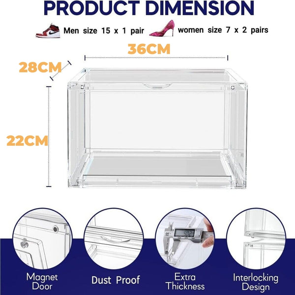 Shoe Display Box Clear Container Stackable Boxes Storage Case from Deals499 at Deals499