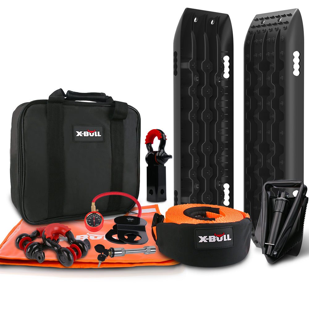 X-BULL Winch Recovery Kit 13PCS Recovery tracks /Snatch Strap Off Road 4X4 Deals499