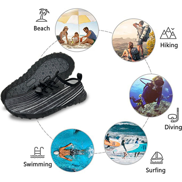 Water Shoes for Men and Women Soft Breathable Slip-on Aqua Shoes Aqua Socks for Swim Beach Pool Surf Yoga (Black Size US 10.5) from Deals499 at Deals499