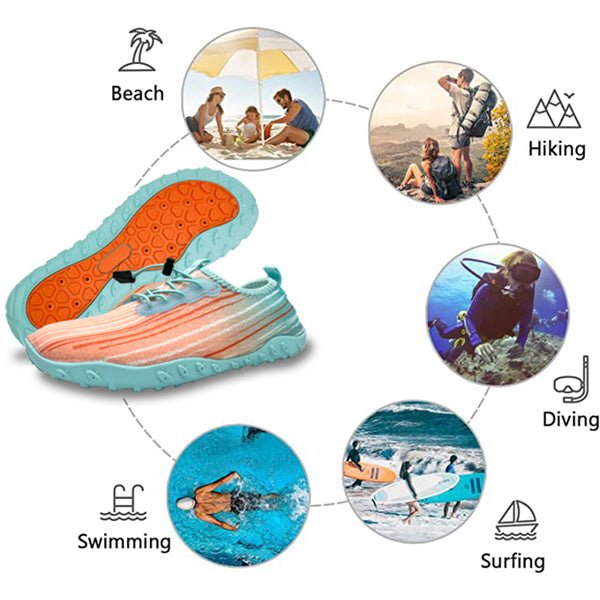 Water Shoes for Men and Women Soft Breathable Slip-on Aqua Shoes Aqua Socks for Swim Beach Pool Surf Yoga (Orange Size US 11) from Deals499 at Deals499