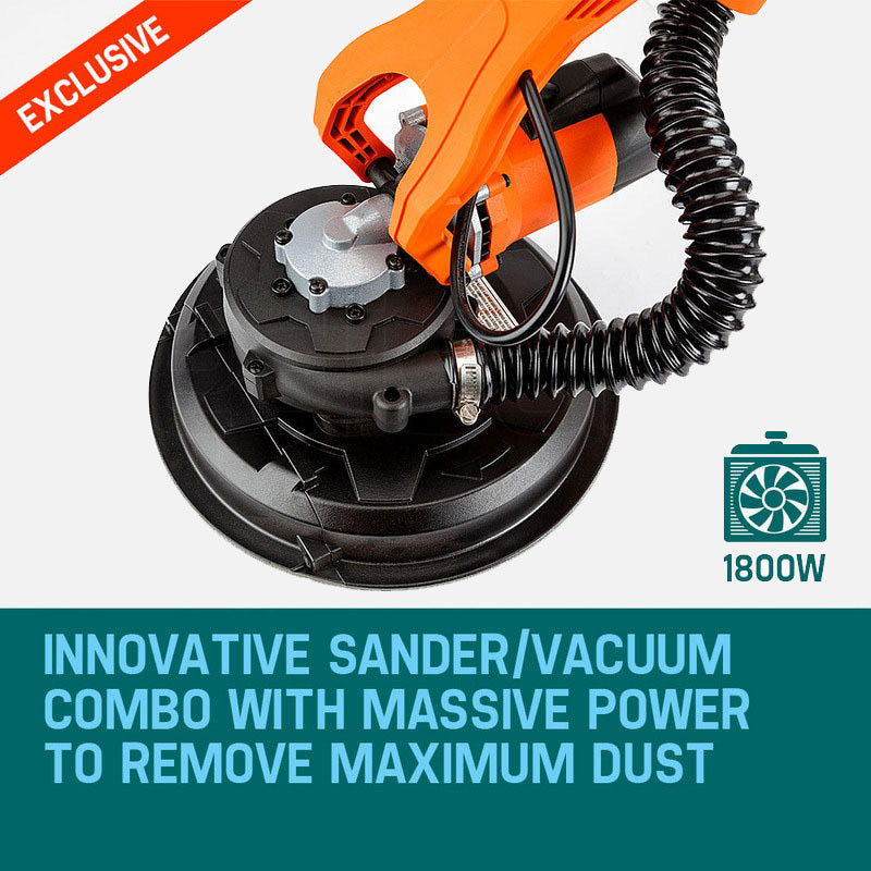 UNIMAC 1800W Drywall Sander Plaster Wall Gyprock Automatic Vacuum System Deals499