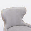 2x Swivel Bar Stools Tufted Counter Chairs with Stud Trim and Metal Base-Light Grey Deals499