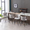 2x Swivel Bar Stools Tufted Counter Chairs with Stud Trim and Metal Base-Light Grey Deals499