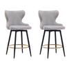 2x Swivel Bar Stools Tufted Counter Chairs with Stud Trim and Metal Base-Light Grey Deals499