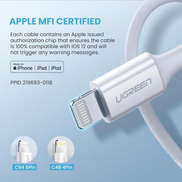 UGREEN MFI USB-C to  Cable 1M (White) - 60751 Deals499