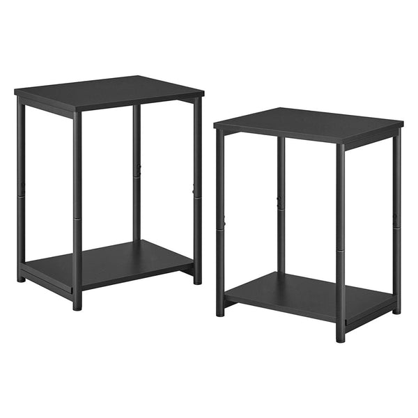 VASAGLE Side Table Set of 2 Charcoal Gray and Black with Storage Shelf LET272B16 Deals499