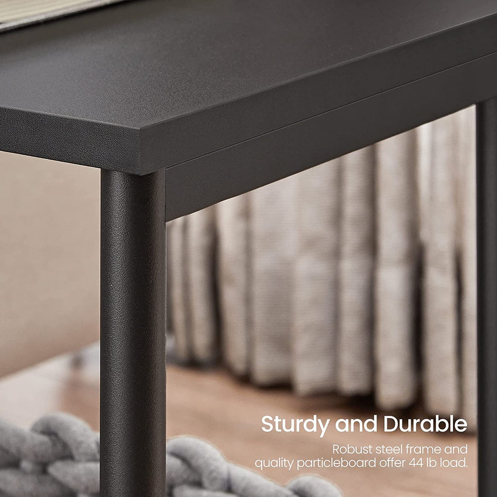 VASAGLE Side Table Set of 2 Charcoal Gray and Black with Storage Shelf LET272B16 Deals499