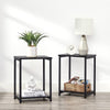 VASAGLE Side Table Set of 2 Charcoal Gray and Black with Storage Shelf LET272B16 Deals499