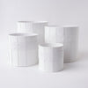 Tree Stripes Leather Look Cylinder Pot - White (Large) Deals499