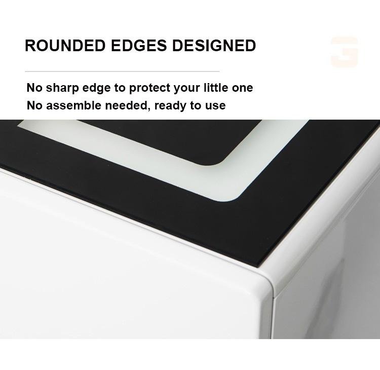 Smart Bedside Tables Side 3 Drawers Wireless Charging USB Right Hand Nightstand LED Light AU Black Deals499