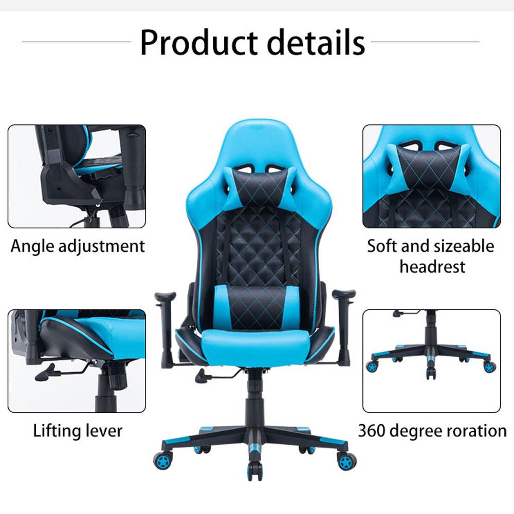 Gaming Chair Ergonomic Racing chair 165° Reclining Gaming Seat 3D Armrest Footrest Black Green Deals499