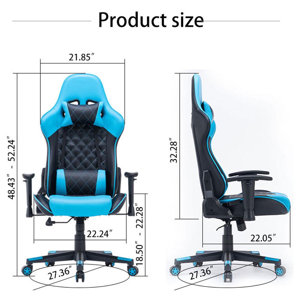 Gaming Chair Ergonomic Racing chair 165° Reclining Gaming Seat 3D Armrest Footrest Black Green Deals499