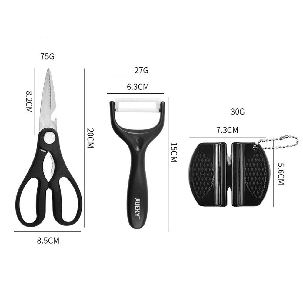 8 pieces Kitchen Knife Set Everich Chef Sharpener Knives Stainless Steel Nonstick Scissor Gift Deals499