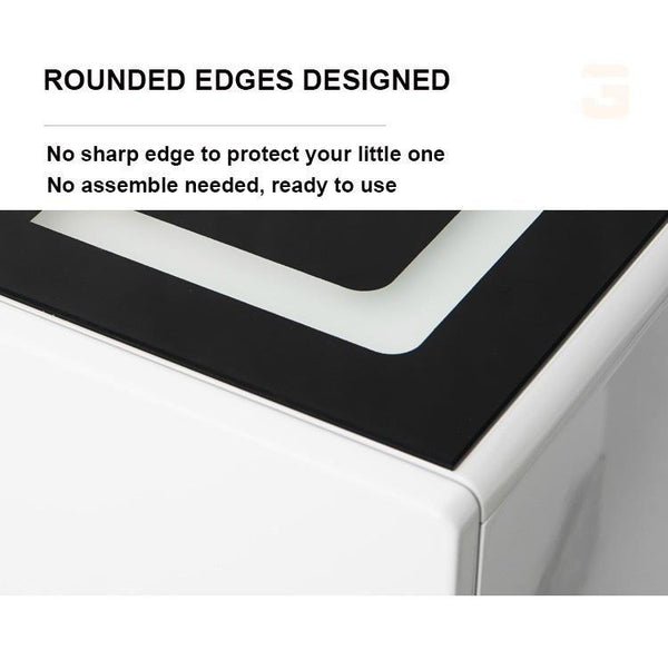 Smart Bedside Tables Finger Print Lock Side 3 Drawers Wireless Charging USB Nightstand LED  AU Deals499