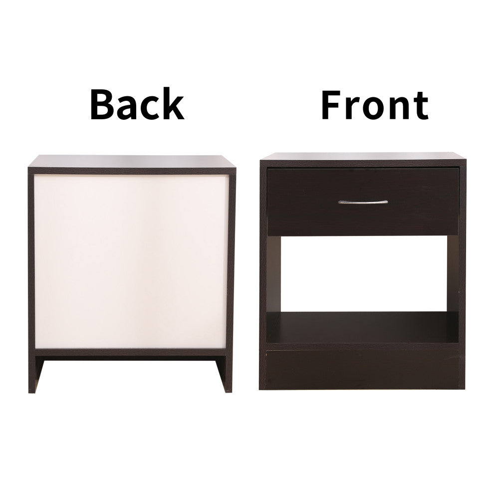 Dandi Bedside Table Nightstand with Drawer Set of 2 Brown Deals499