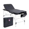 Forever Beauty Black Portable Beauty Massage Table Bed Therapy Waxing 3 Fold 70cm Aluminium Deals499