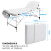 Forever Beauty White Portable Beauty Massage Table Bed Therapy Waxing 3 Fold 70cm Aluminium Deals499