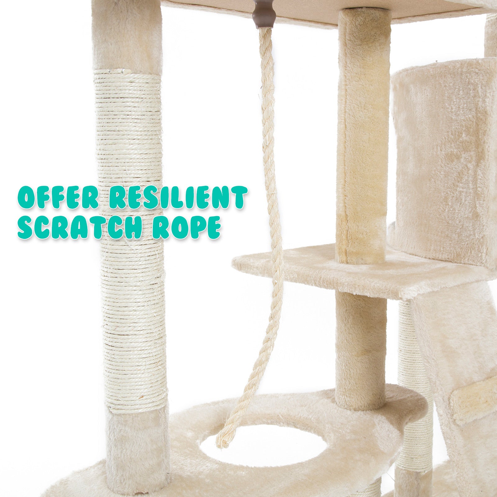 Paw Mate 170cm Beige Cat Tree Danie Multi Level Scratcher Deals499