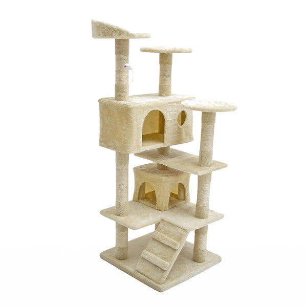 Paw Mate 130cm Beige Cat Tree Soho Multi Level Scratcher Deals499