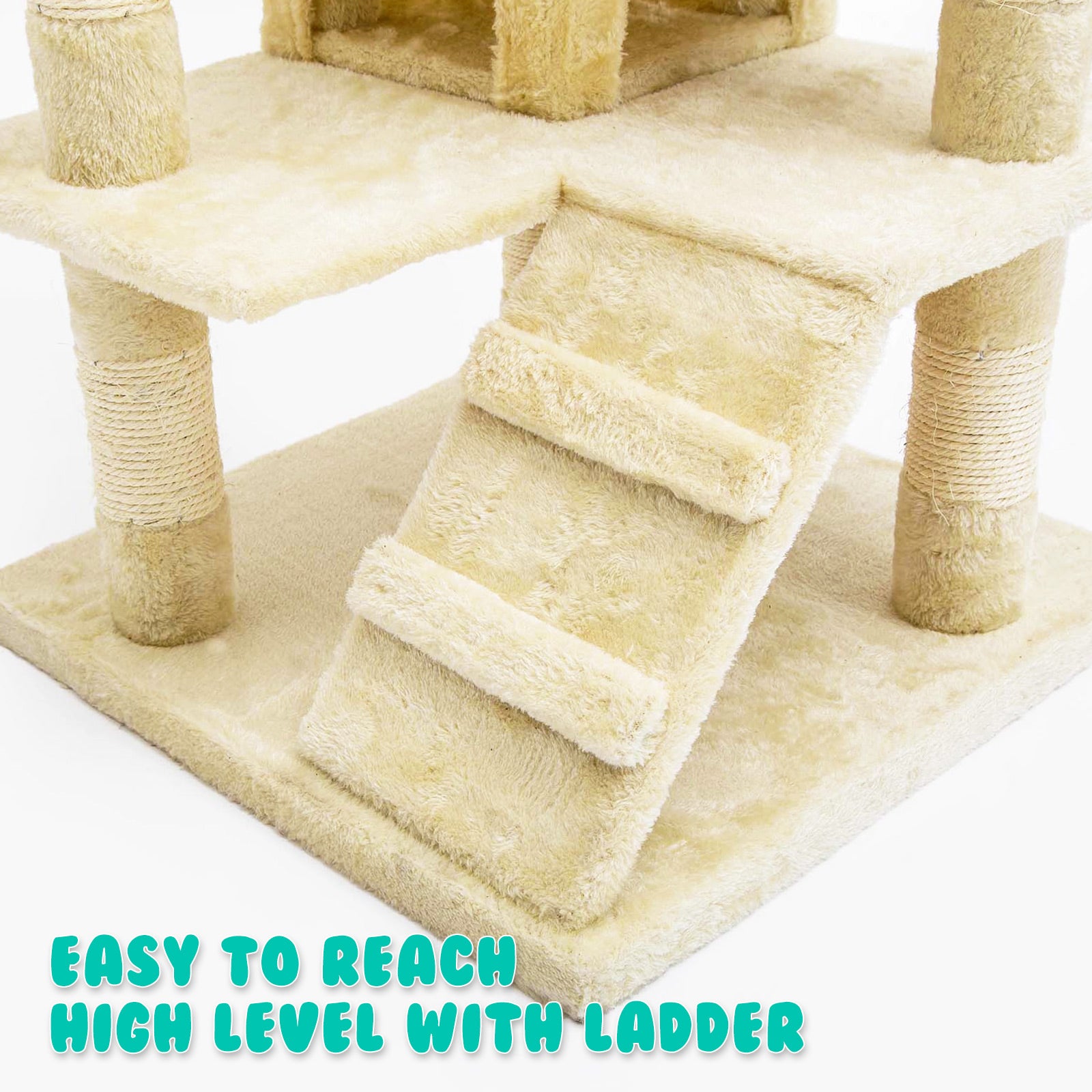 Paw Mate 130cm Beige Cat Tree Soho Multi Level Scratcher Deals499